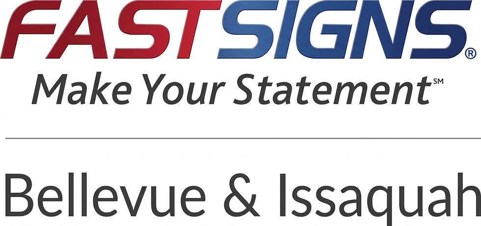 Graphic design logo, featuring the truncated text of the FASTSIGNS brand name and tagline. Professional and bold corporate identity style.