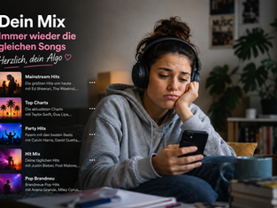 Gelangweilte Hörerin von immer gleicher Musik
