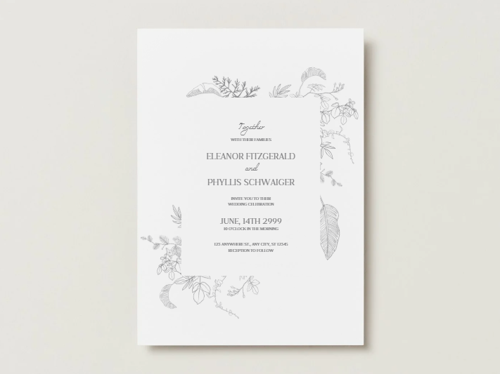 Thumbnail: Elegant Floral Wedding Invitation 