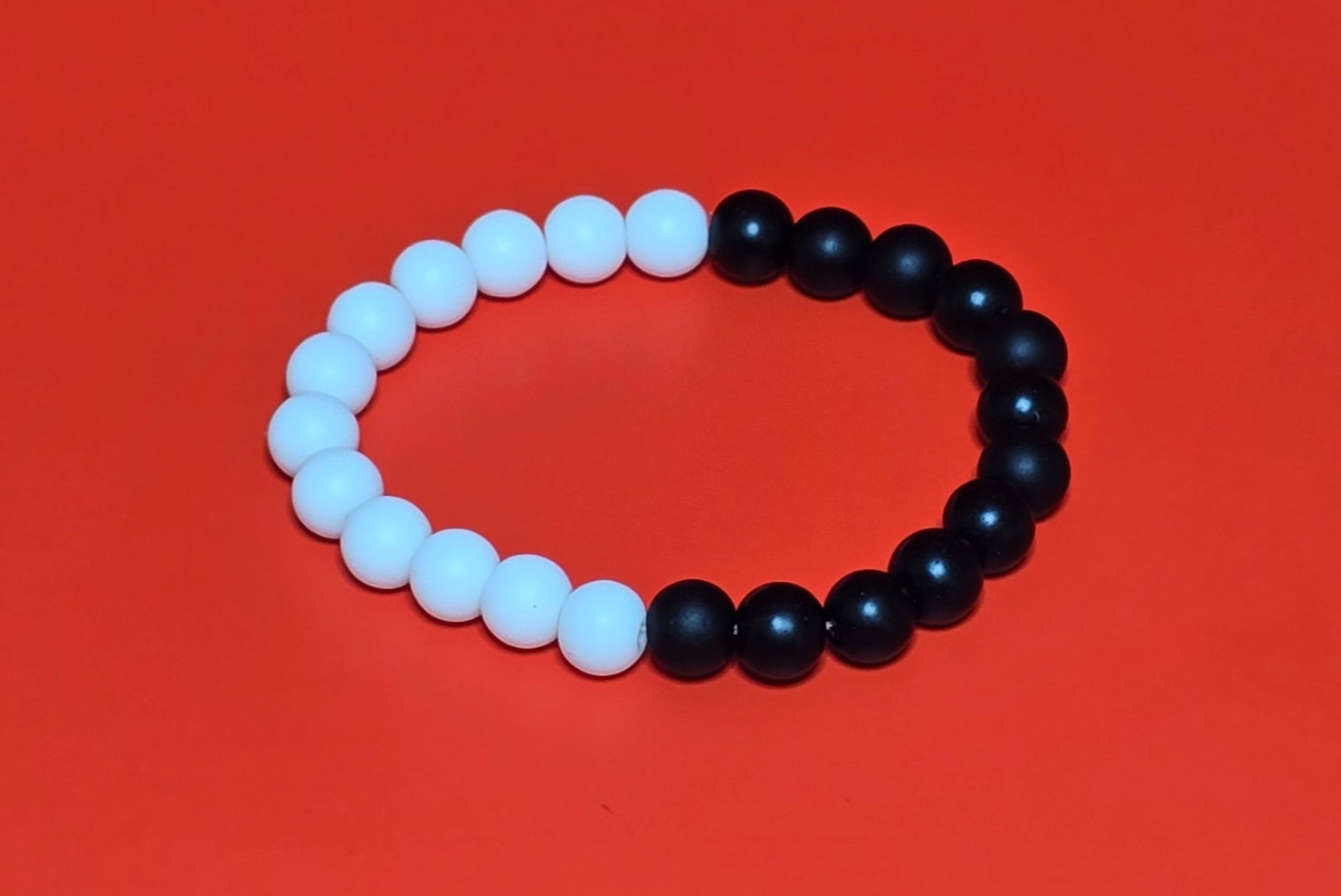 Natural White Onyx & Black Onyx Stone Bracelets