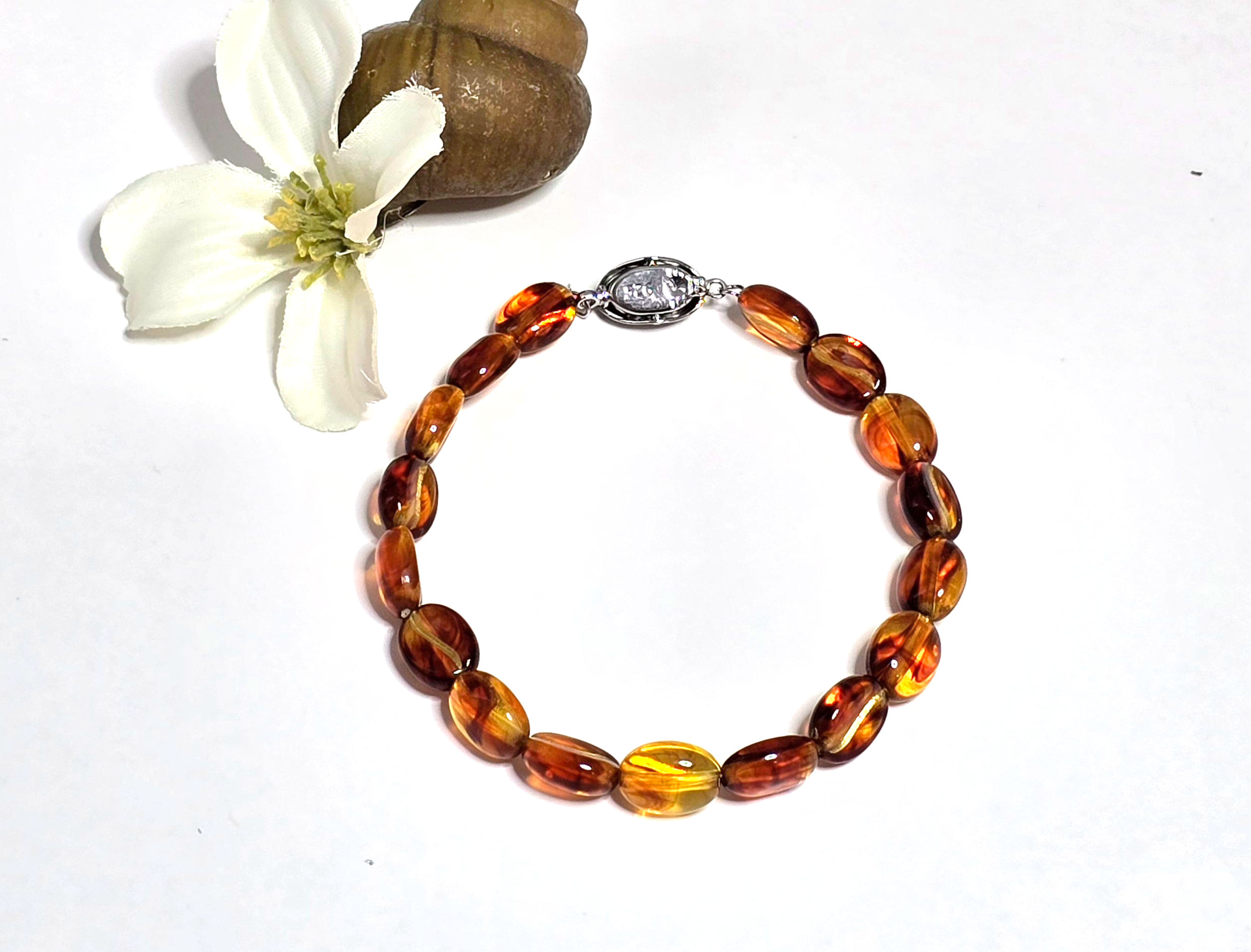 Natural Coffee Bean Vintage Amber Bracelet