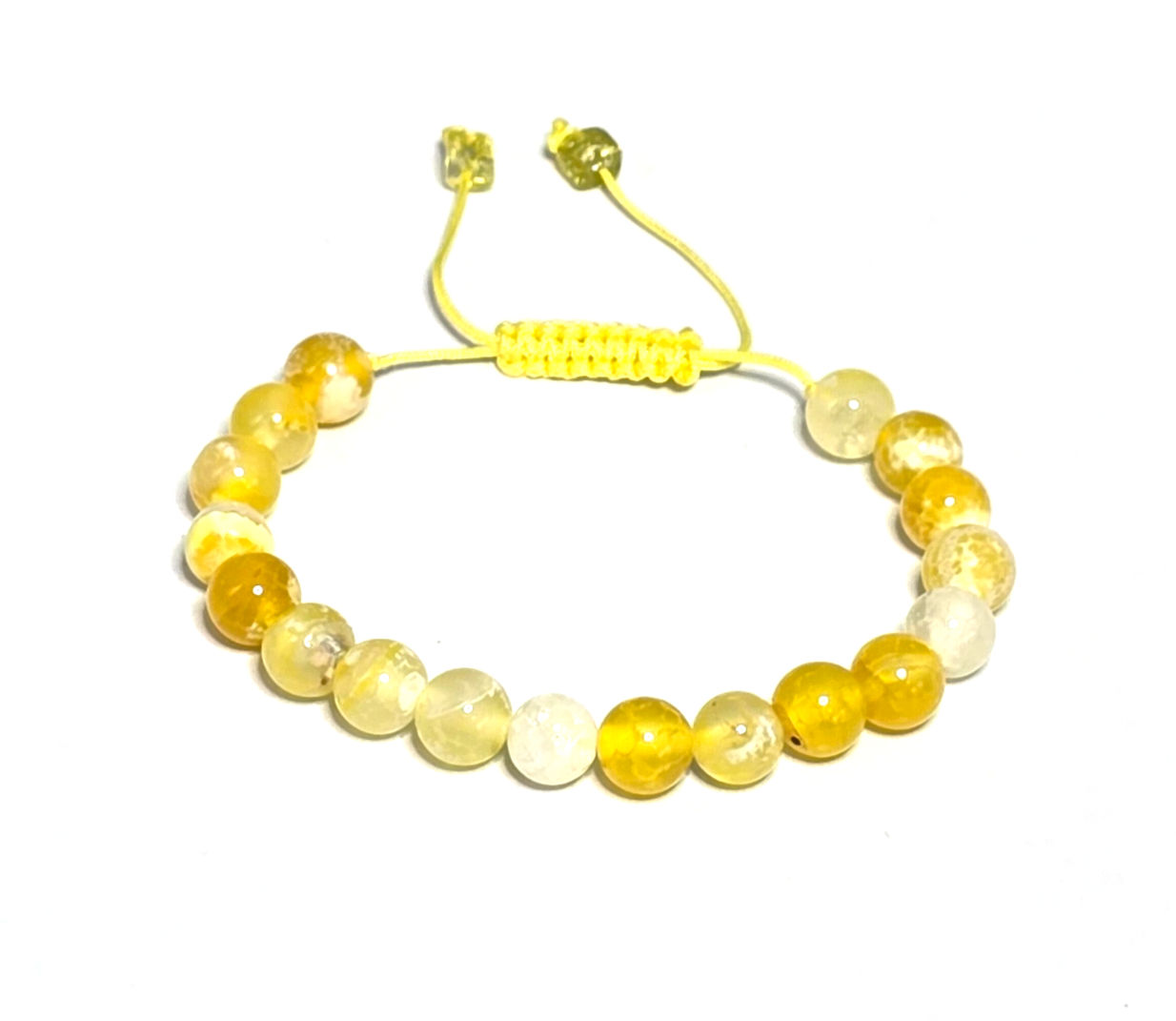 Natural Stone Yellow Fire Agate with Macrame Bracelets