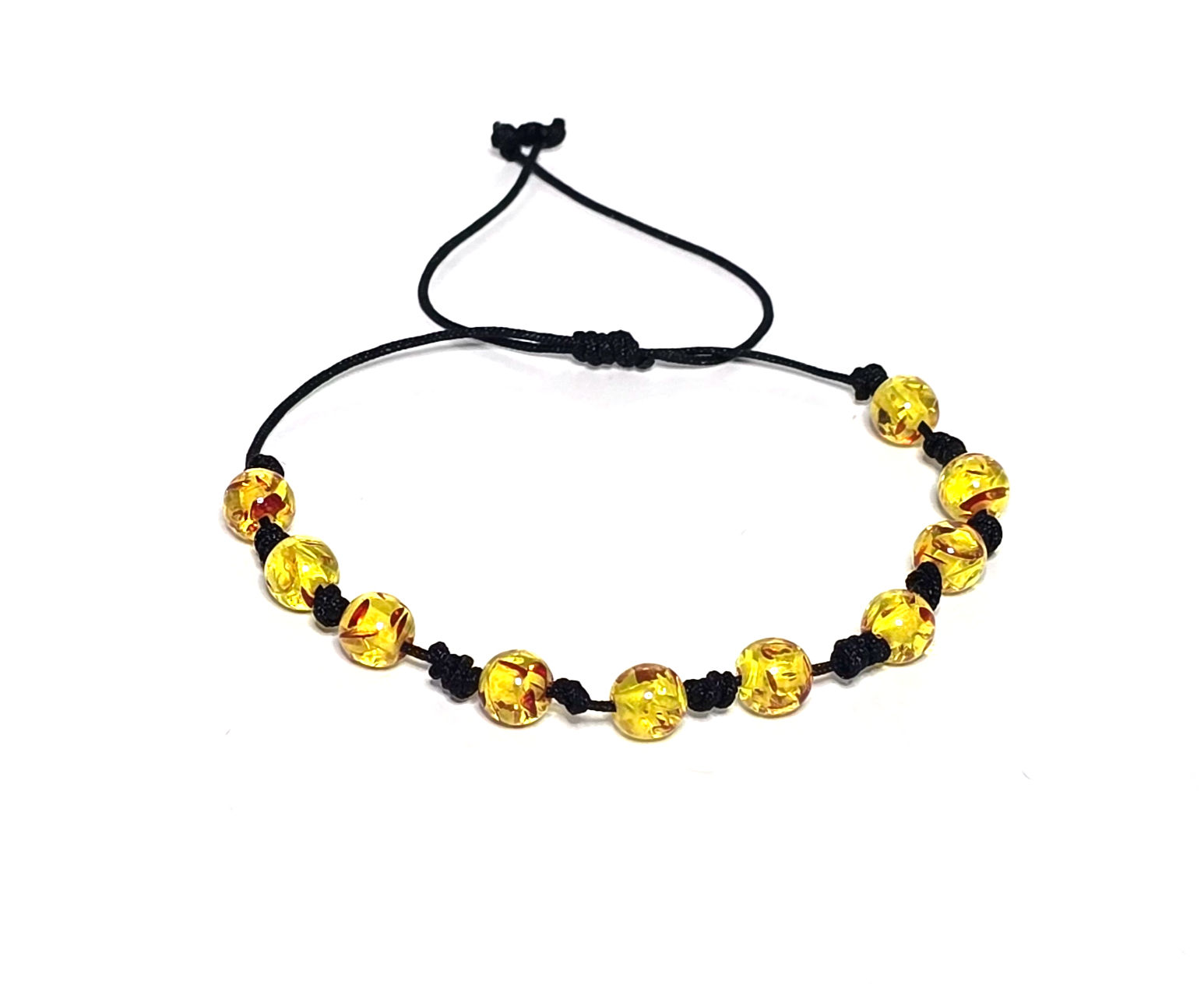 Resin Amber 6mm Macrame Bracelets