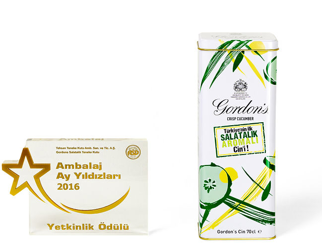 Gordon's Crisp Cucumber Gin Tin And Teksan's 2016 Turkish Packaging Competition Competence Award