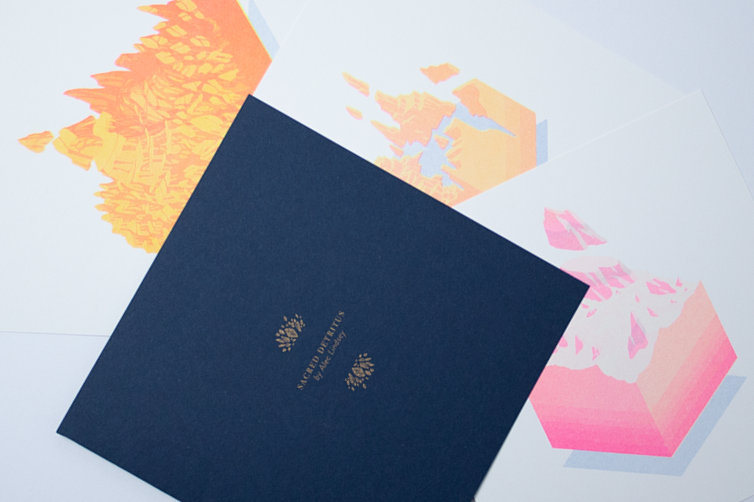 Thumbnail: "Sacred Detritus" Risograph, Loose Bound Book