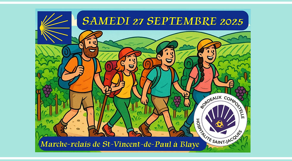 Marche-relais sur la voie jacquaire de Tours entre St-Vincent-de-Paul et Blaye