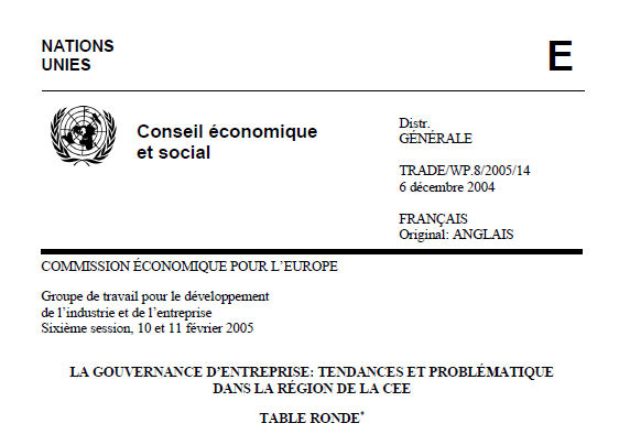 Transatlantic Corporte Governance Dialogue