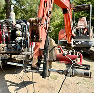 Line boring on excavator