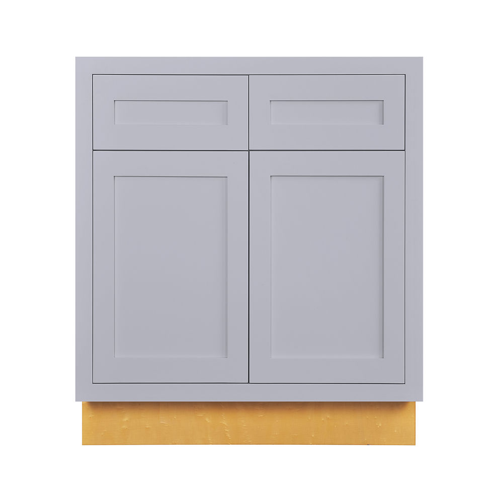 RTA Inset Light Grey Shaker Base Cabinet - 30”W x 34-1/2”H x 24”D