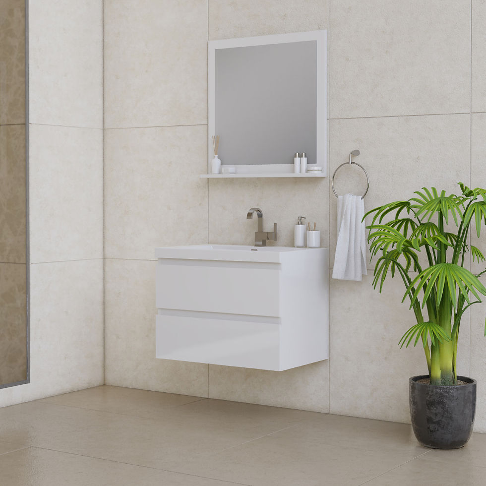 Thumbnail: Paterno 30 inch Modern Wall Mounted Bathroom Vanity in White