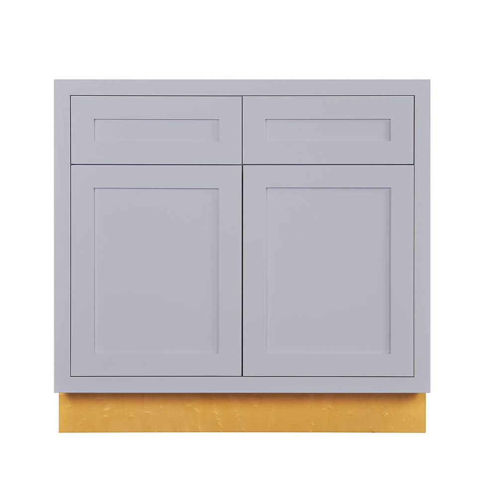 RTA Inset Light Grey Shaker Base Cabinet - 36”W x 34-1/2”H x 24”D
