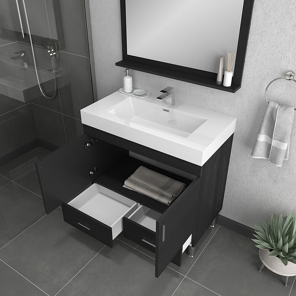Thumbnail: Alya Bath Ripley 36 inch Black Vanity with Sink