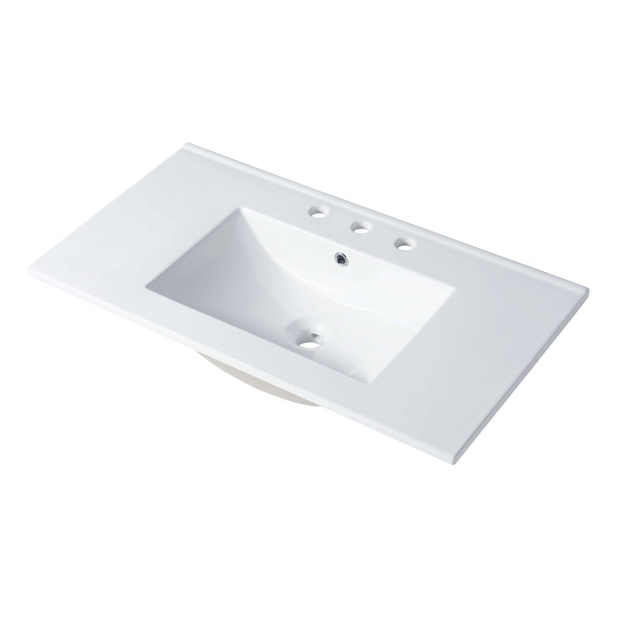 Ceramic Basin 36”x18” Top Mount Rectangular – Three holes – 8” Spread – C04 3618