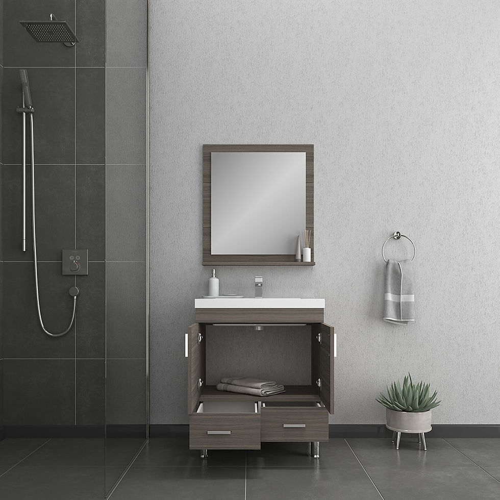 Thumbnail: Alya Bath Ripley 30 inch Gray Vanity with Sink