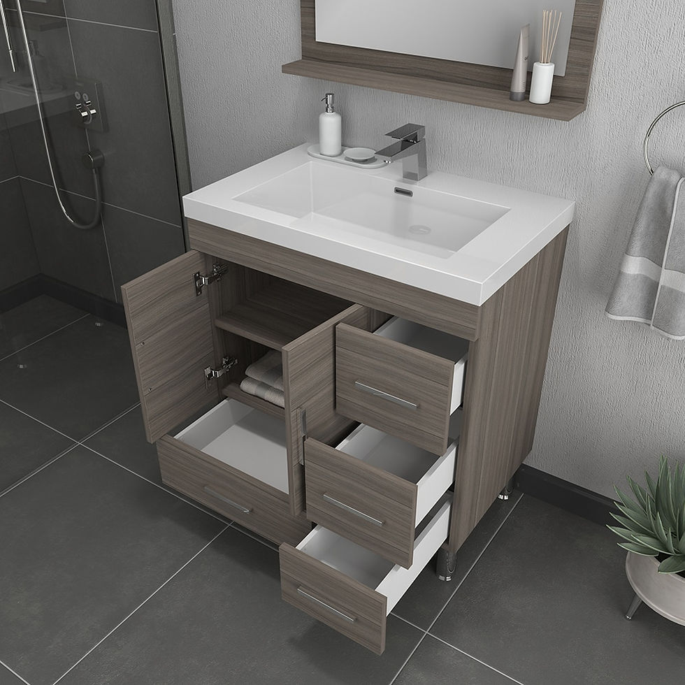 Thumbnail: Alya Bath Ripley 30 inch Gray Vanity with Sink