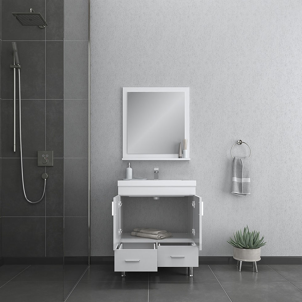 Thumbnail: Alya Bath Ripley 30 inch White Vanity with Sink