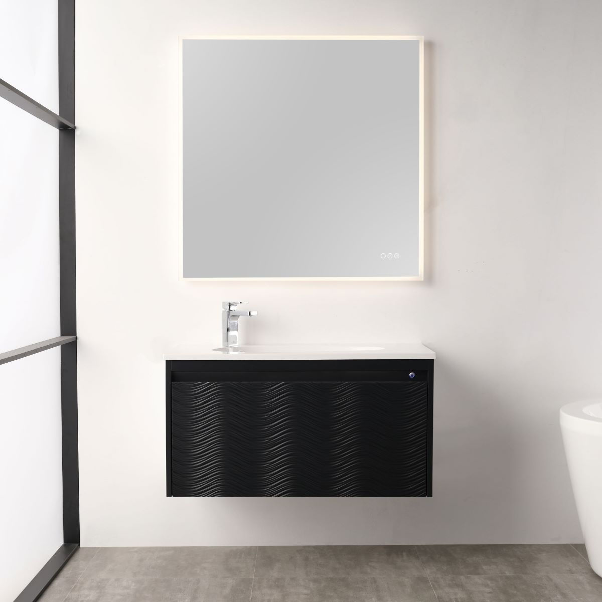 Voyage 36″ Vanity With Droplet-Shaped Basin (LED Illuminated)