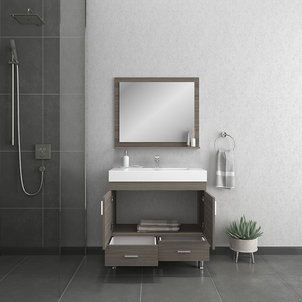 Thumbnail: Alya Bath Ripley 36 inch Gray Vanity with Sink