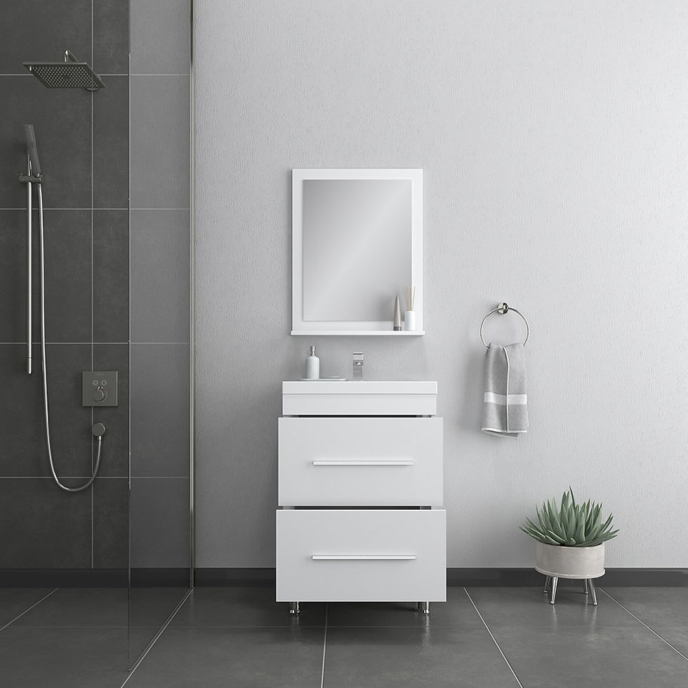 Thumbnail: Alya Bath Ripley 24 inch White Vanity with Sink