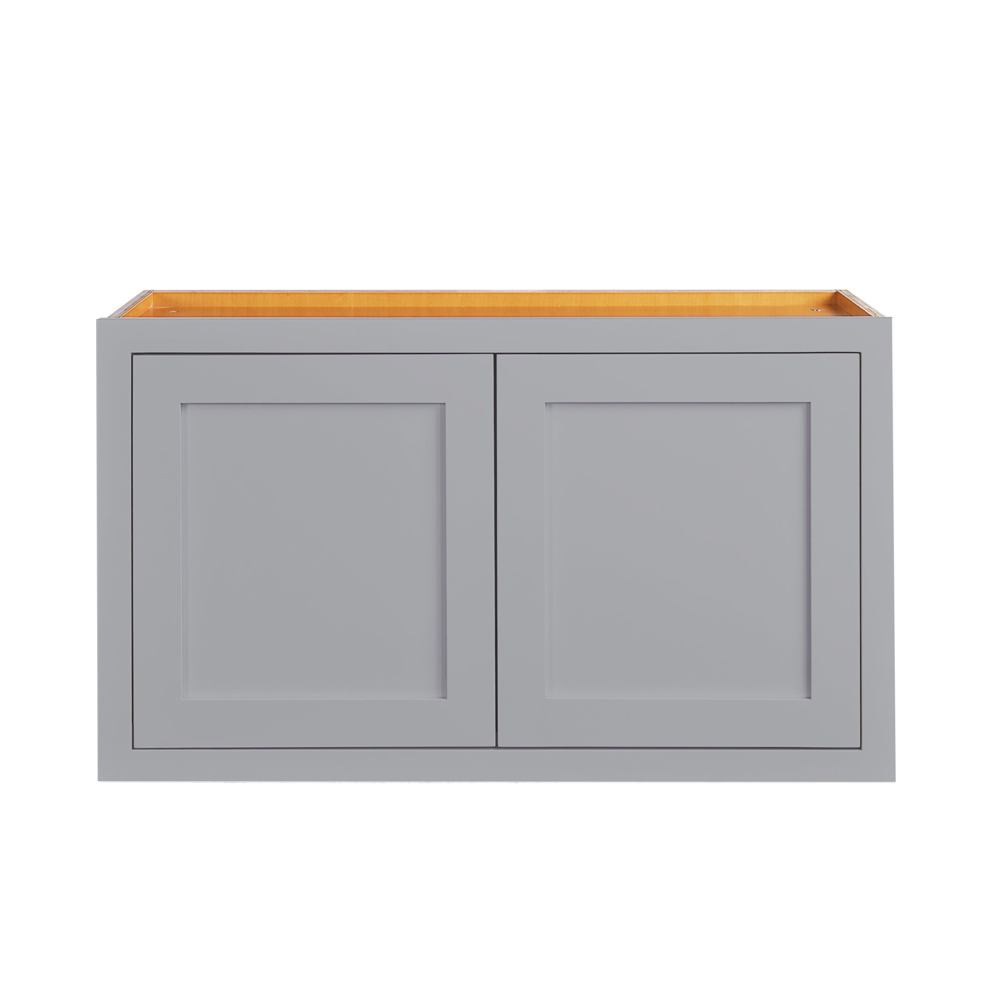 RTA Light Grey Shaker Inset Wall Cabinet 36"W x 15"H x 14"D (2 Doors)