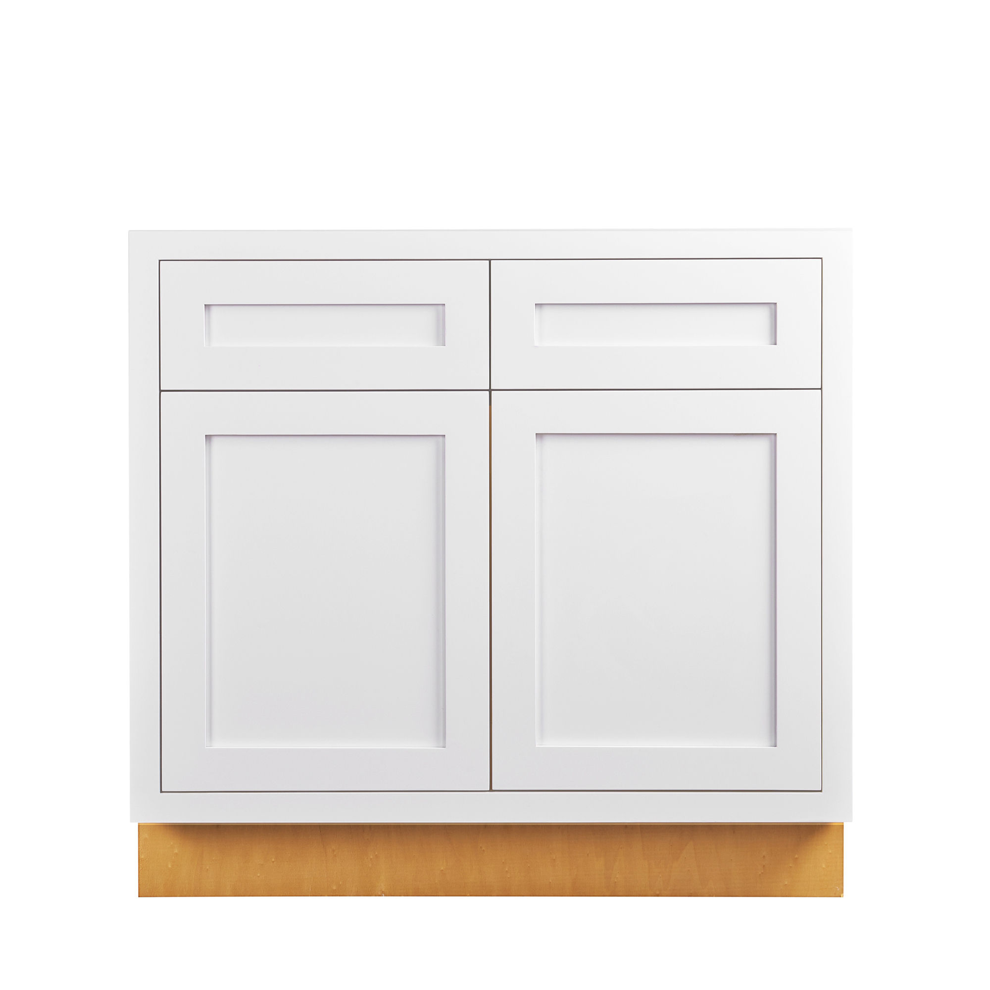 RTA Inset White Shaker Sink Base Cabinet - 33”W x 34-1/2”H x 24”D