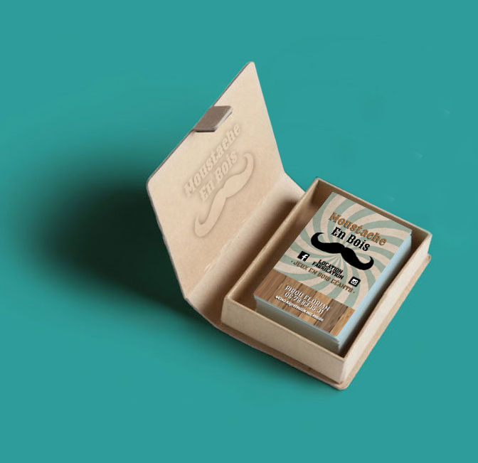 Carte de visite • Moustache en bois