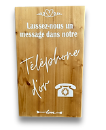 Panneau bois téléphone or