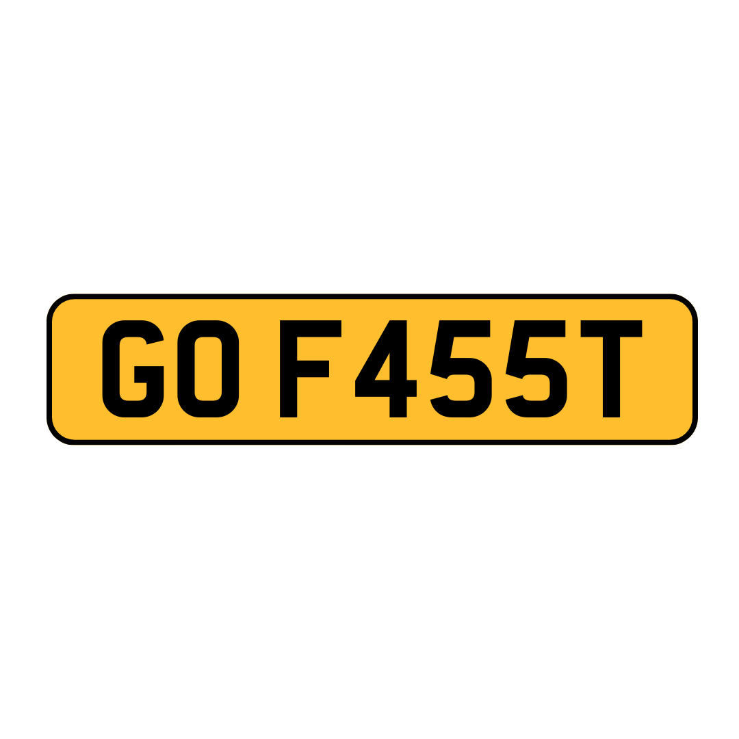 GO FAST NUMBER PLATE