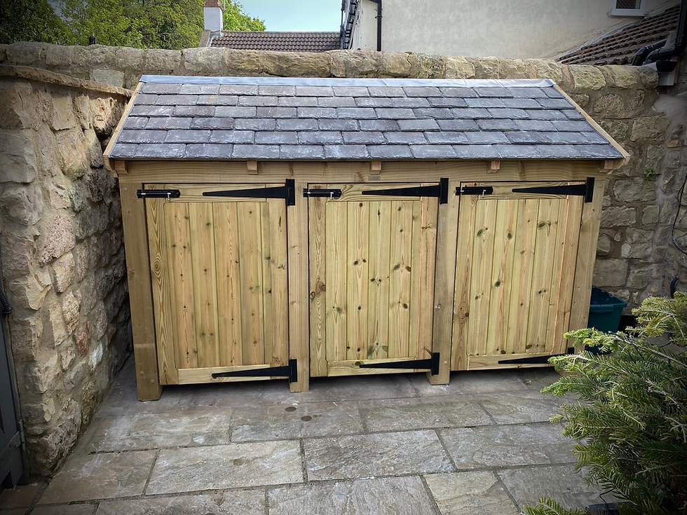 The Rowsley Triple Bay Bin Store Artisan Woodstore Co
