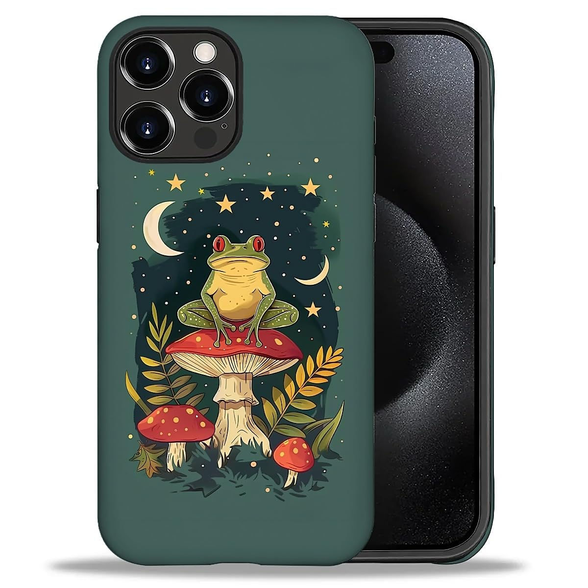 DAIZAG Case Compatible with iPhone 16 Pro Max CaseFrog Mushroom Full Pattern Pla