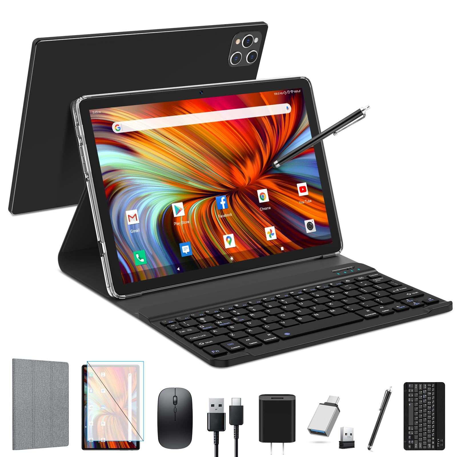 Android Tablet 2025 Latest Tablet 10 inch Android 13 Tablet with Keyboard128GB R