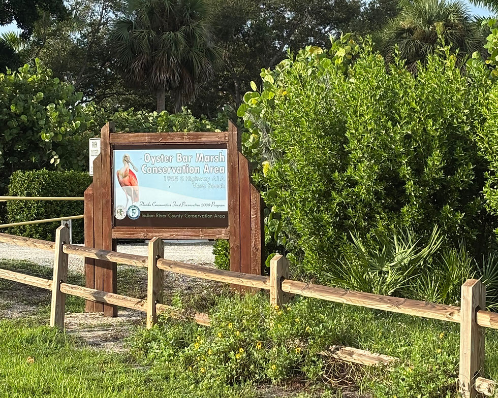 Sign on A1A for Oyster Bar Marsh Conservation Area and trails