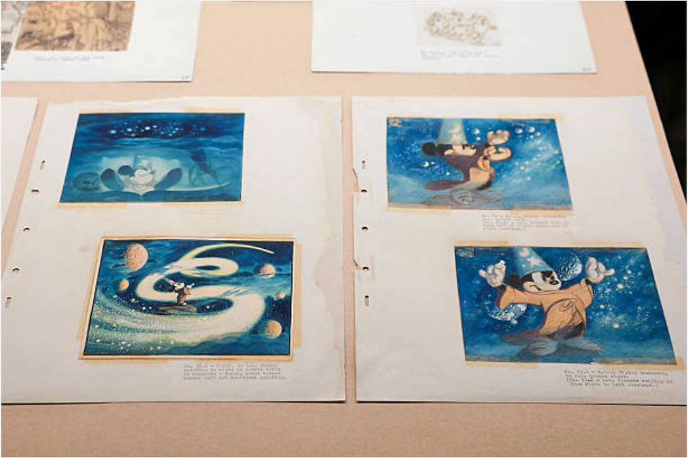 Storyboards of The Sorcerer's Apprentice from Disney's Fantasia on Display