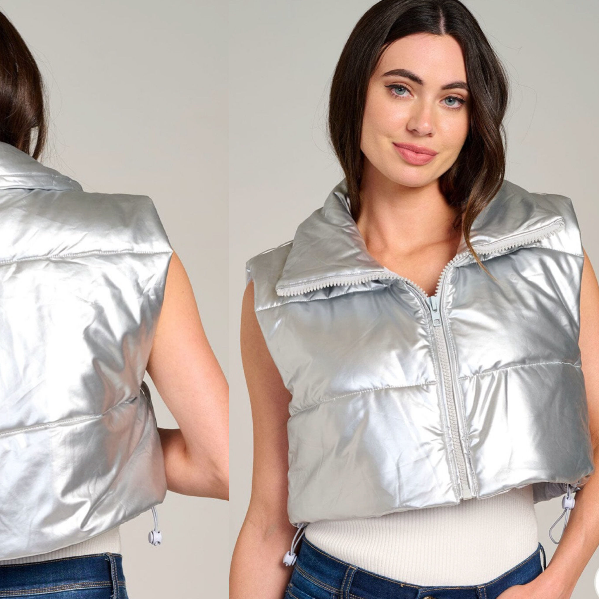 Silver Metallic Vest