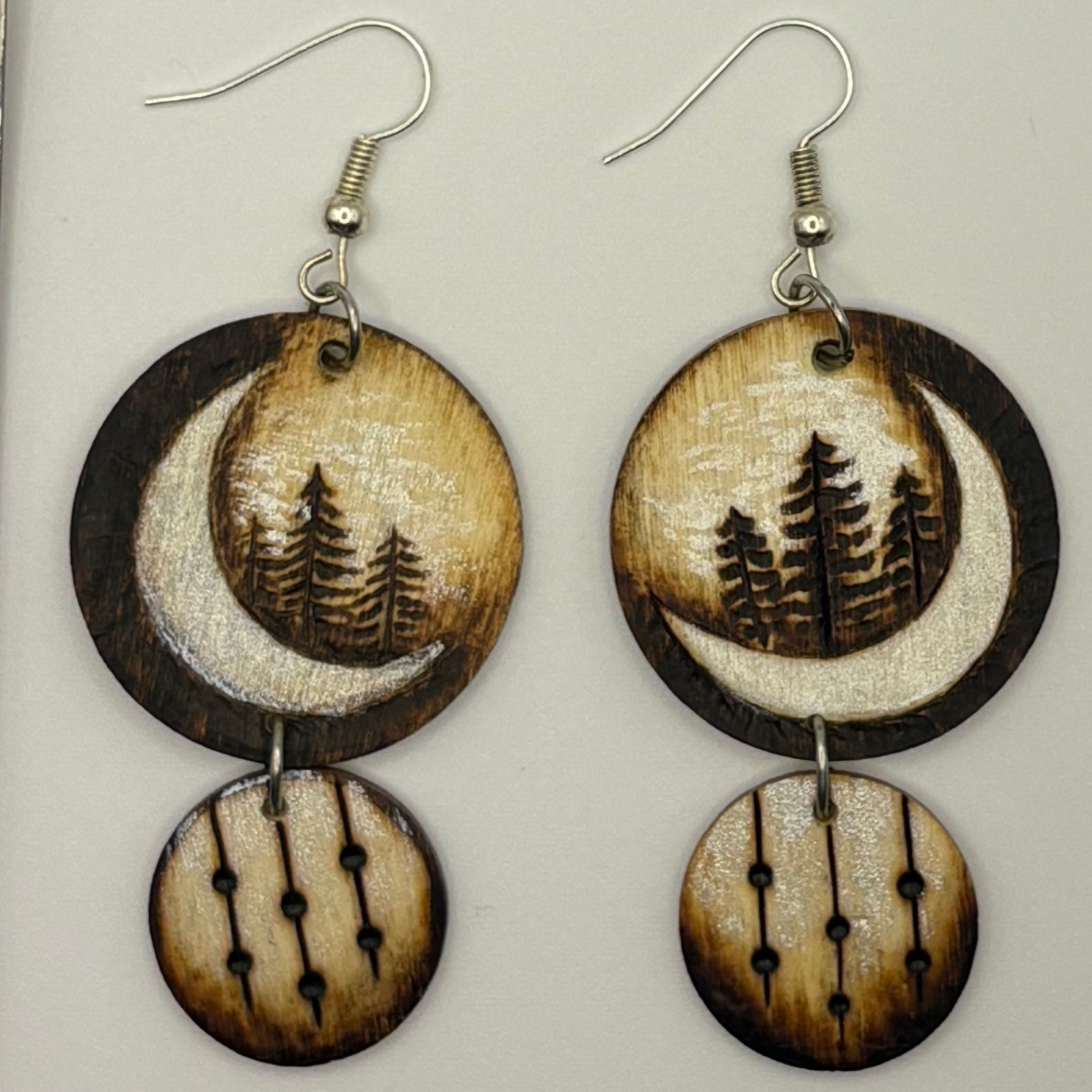 The MOON | wood earrings