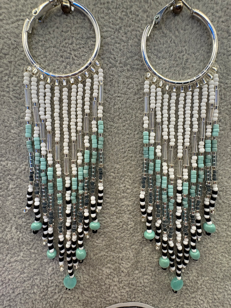 Thumbnail: The BEACH | hoop beaded earrings 