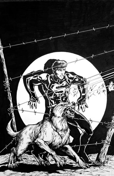 Superboy & Krypto inks