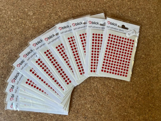 SALE - Small Red Dot Labels ( Single Pack)