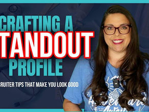 Travel nurse recruiter explaining how to make a travel nursing profile stand out to hospitals