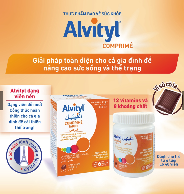 Hình thu nhỏ: Thực Phẩm Bảo Vệ Sức Khỏe Alvityl Comprimé Hỗ Trợ Tăng Cường Sức Đề Kháng