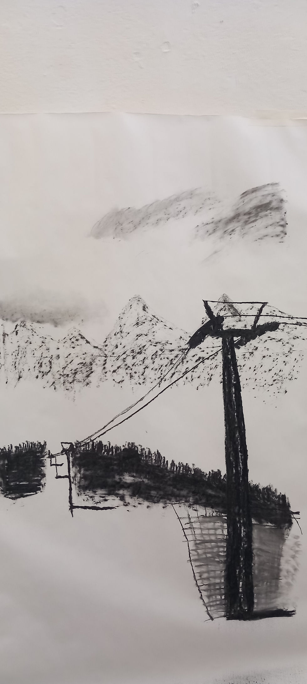 Carbone (carbone su carta, 150 x 100cm, 2023)