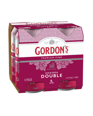 Gordon's Pink and Soda Double Serve Cans 4*375mL 6%