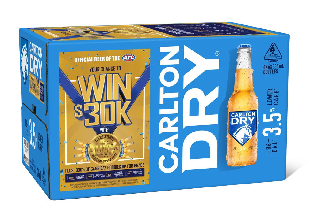 Carlton Dry Mid 3.5% Bottles 24*330mL