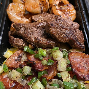 Ribeye & Shrimp w/Loaded Mashed Potatoes