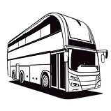 very simple black and white coach bus ar