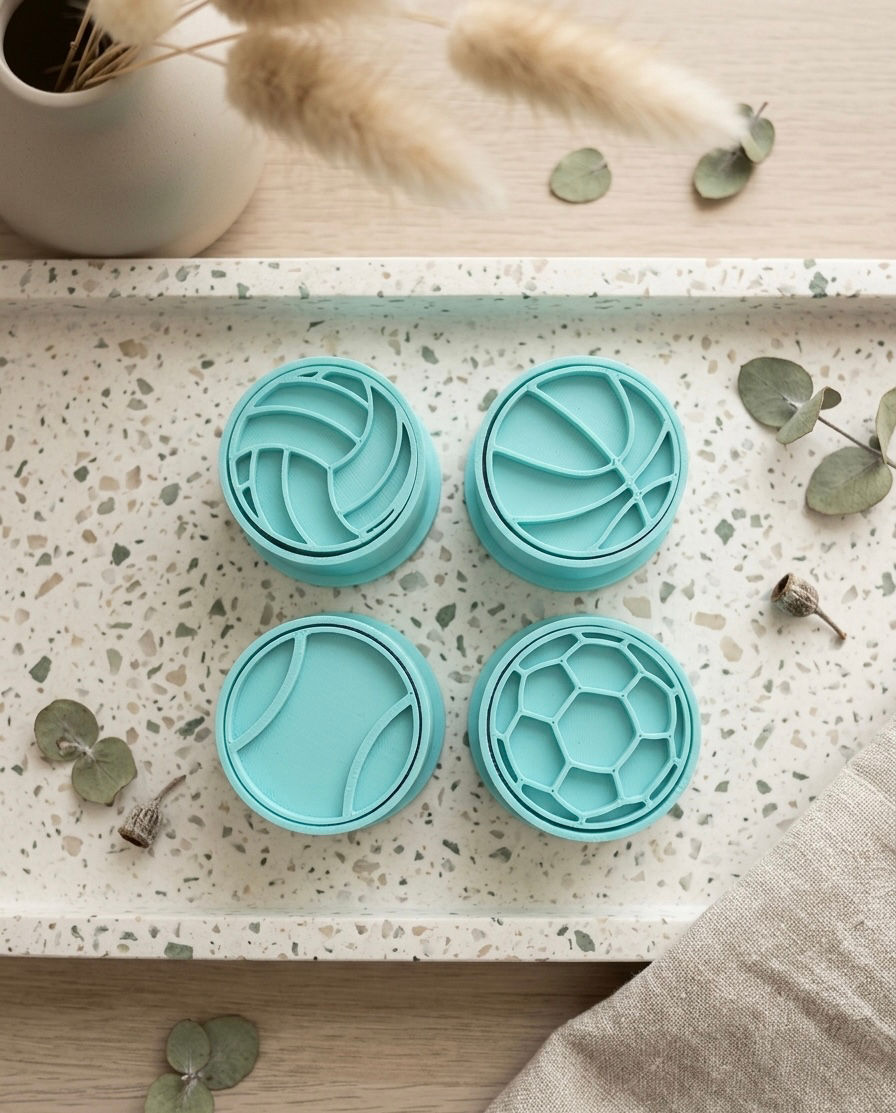 Miniatura: Conjunto de 4 ejetores p/brigadeiro Tema Desporto