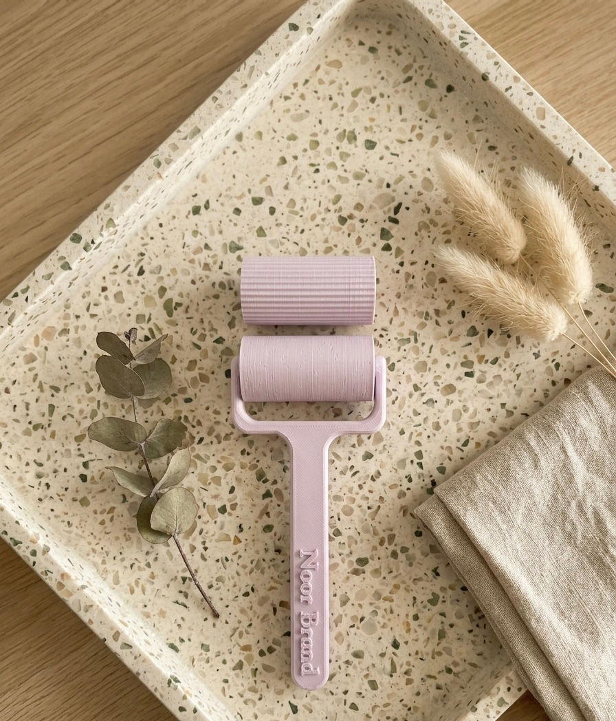 Miniatura: Suporte c/ 2 Rolos Liso e em Relevo p/ Argila, Biscuit e DIY