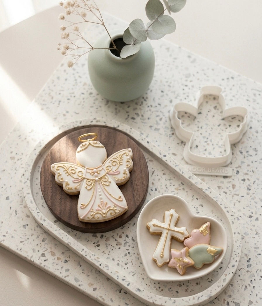Miniatura: Cortador e Carimbo para Biscoitos ou Trabalhos DIY Criativos Tema Anjo Minimalis