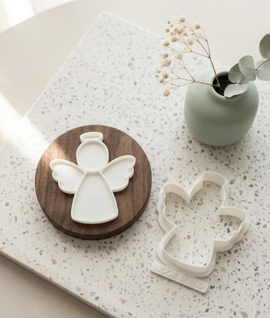 Miniatura: Cortador e Carimbo para Biscoitos ou Trabalhos DIY Criativos Tema Anjo Minimalis
