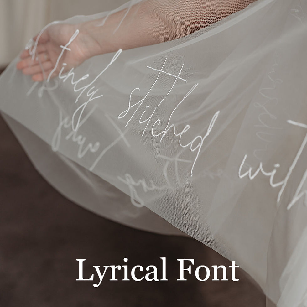 Thumbnail: Personalised Veil With Embroidered Script